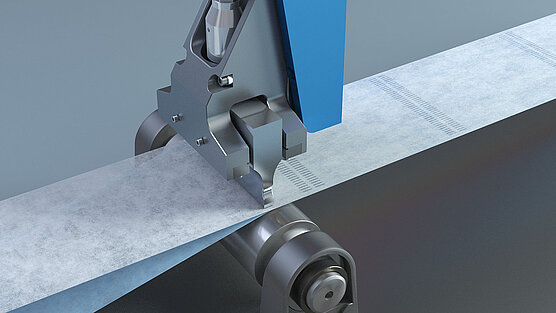 A microbond system cross-welding a nonwoven fabric