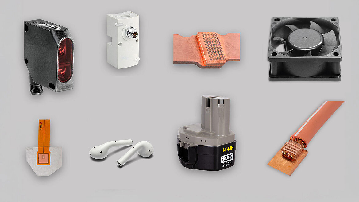 Application examples for ultrasonic welding: housings, sensors, busbars, cables, wearables and fans