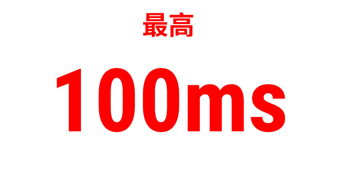 显示“最高100毫秒”的红色性能指标文本