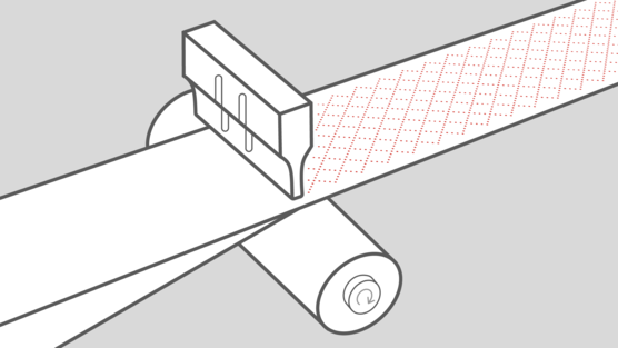 A microbond system laminating a nonwoven fabric 